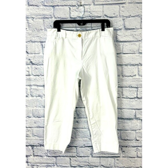 Talbots Women Size 12P White The Perfect Crop Curvy High Rise Cotton Spandex E4 - Picture 3 of 11